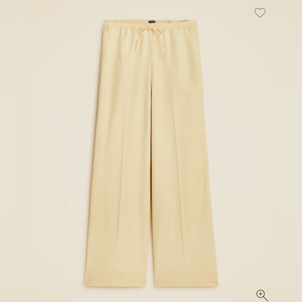 J.Crew Elastic Waist Wide-Leg Pants - Butter Yellow Cream
